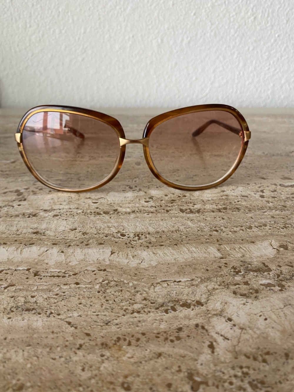 Barton  Pereira vintage sunglasses tortoise Chelle trimmed in gold oversized